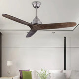 Three-blade wooden vintage dining room fan light