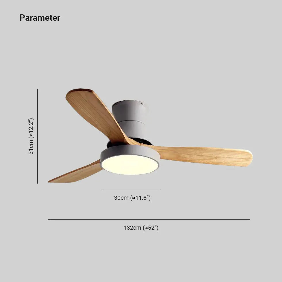 Lampadario ventilatore telecomando con elegante in legno