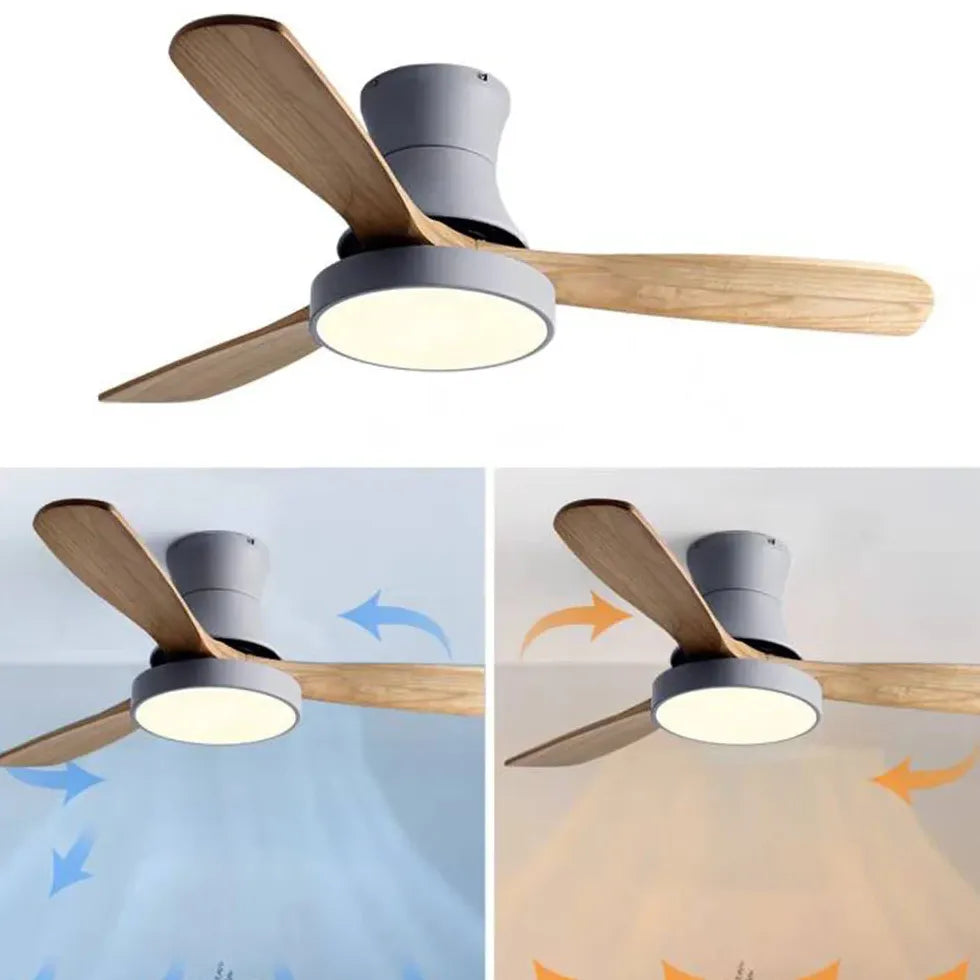 Lampadario ventilatore telecomando con elegante in legno