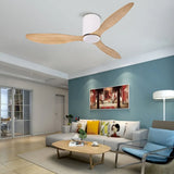 White living room with three-blade fan light