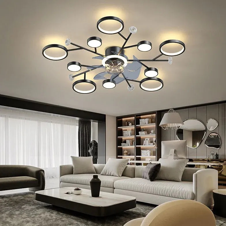 Lampadario con ventilatore moderno elegante e funzionale