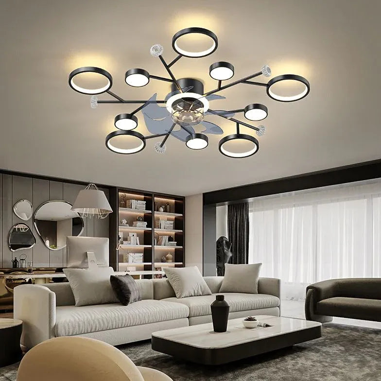 Lampadario con ventilatore moderno elegante e funzionale