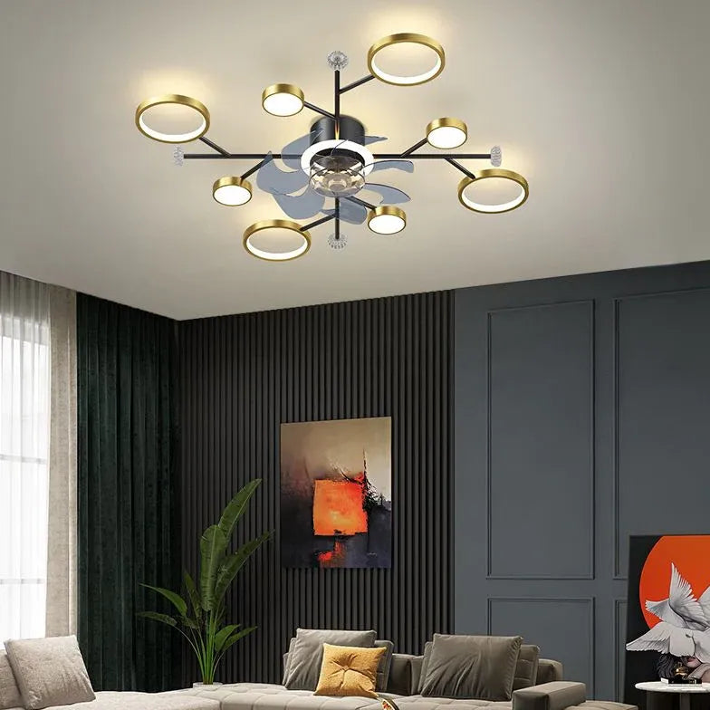 Lampadario con ventilatore moderno elegante e funzionale