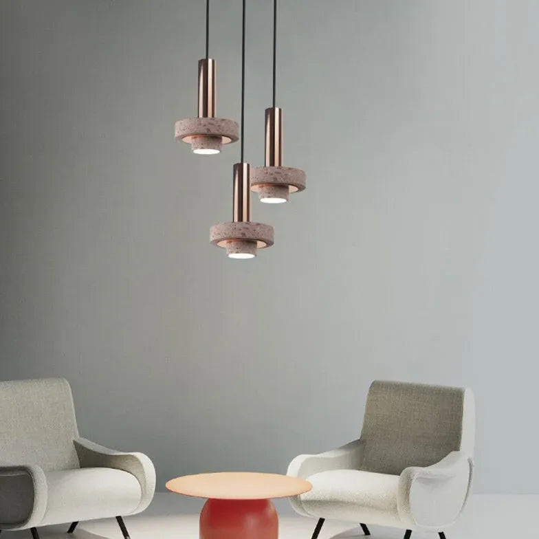 Metal Concrete Cylindrical Modern Pendant Light