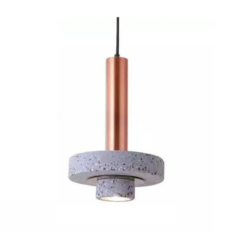 Metal Concrete Cylindrical Modern Pendant Light