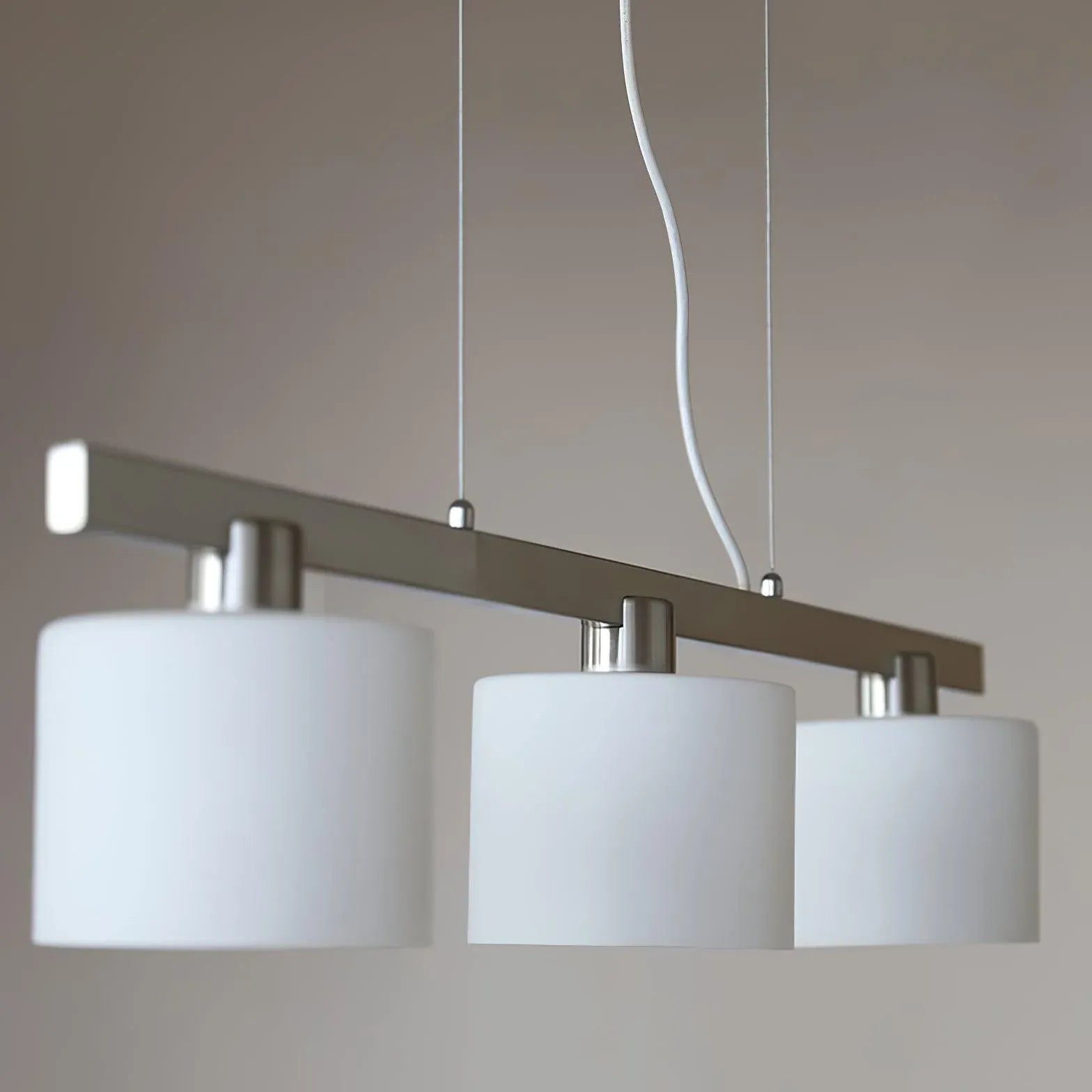 White Three-Head Linear Pendant Light