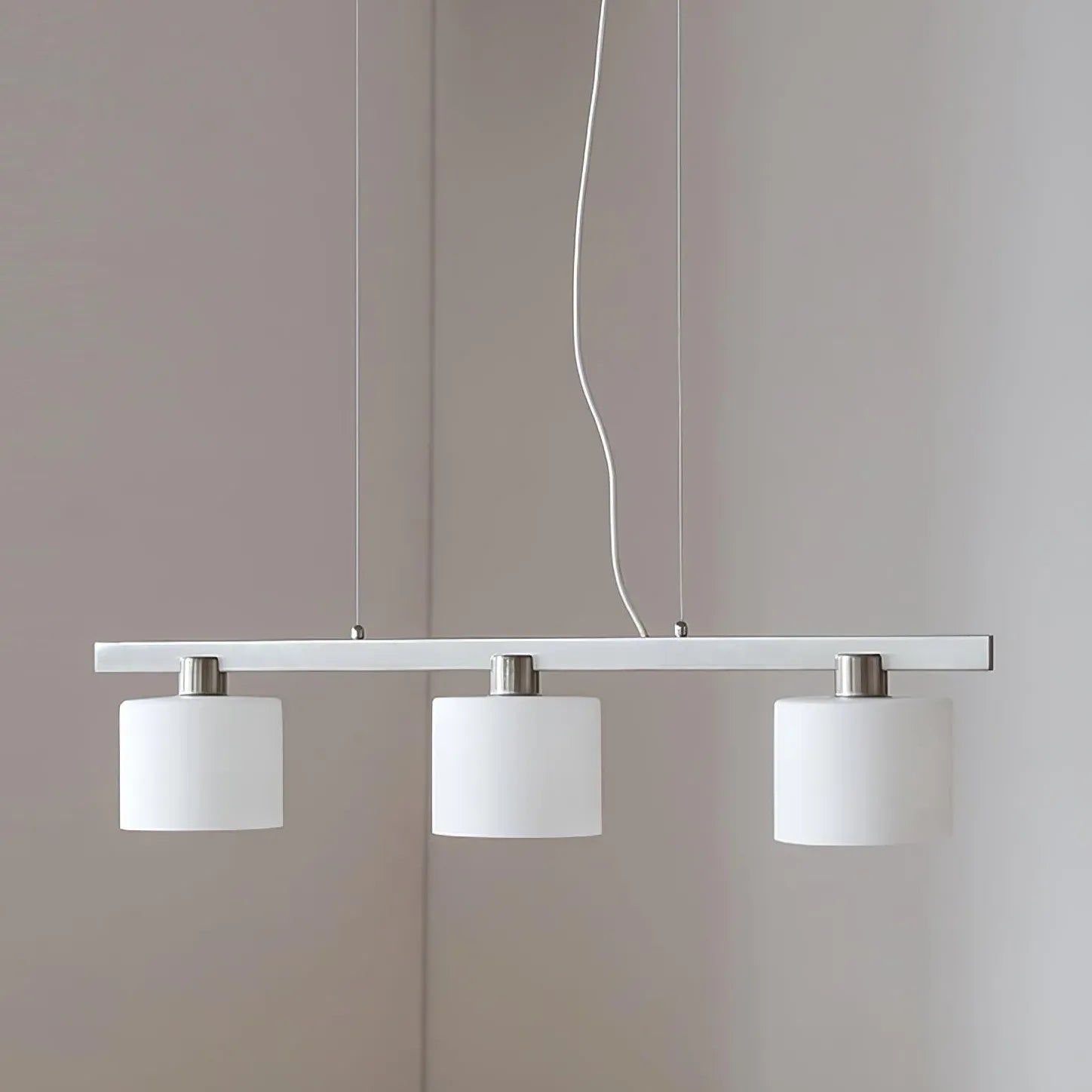 White Three-Head Linear Pendant Light